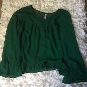 Green long sleeve dress shirt